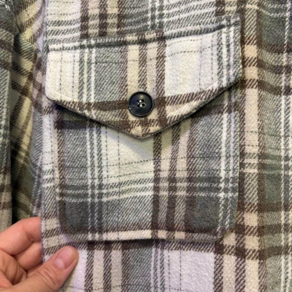 JODIFL Plaid Flannel Shacket Green Brown Cream | Women’s Small - Picture 2 of 11